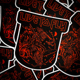Max Siebel "Live to Fly" tee, blood red on black w/STICKER