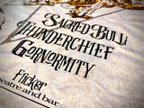 03-19-22 Shadebeast Presents, Sacred Bull, Thunderchief, Gornormity, 13X19", show poster