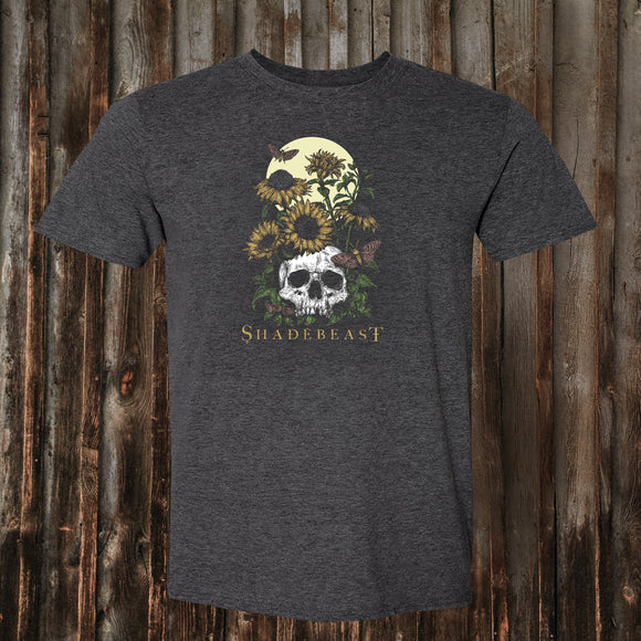 Skull And Flowers Shirt/Sticker Combo