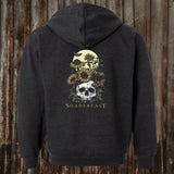 Skull And Flowers Pullover Hoodie/Sticker Combo