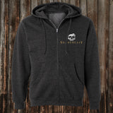 Skull And Flowers Zip Up Hoodie/Sticker Combo