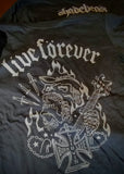 Max Siebel "Live Forever" Tee, silver on black