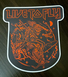 Max Siebel "Live to Fly" sticker 5x5"