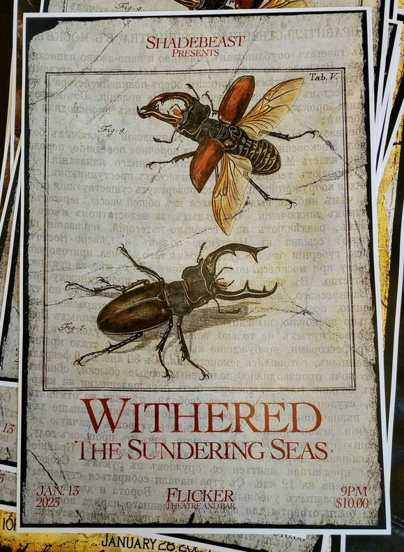 01-13-23 Shadebeast Presents, Withered, The Sundering Seas, 13X19